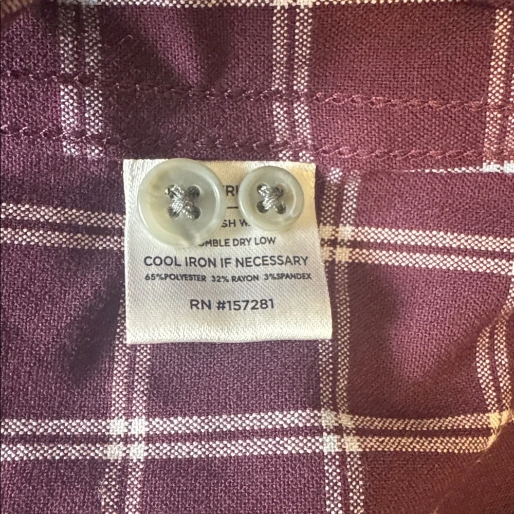 NWT Mizzen+Main City Flannel Wine Richard Plaid L Large NEW $158 - Picture 7 of 8